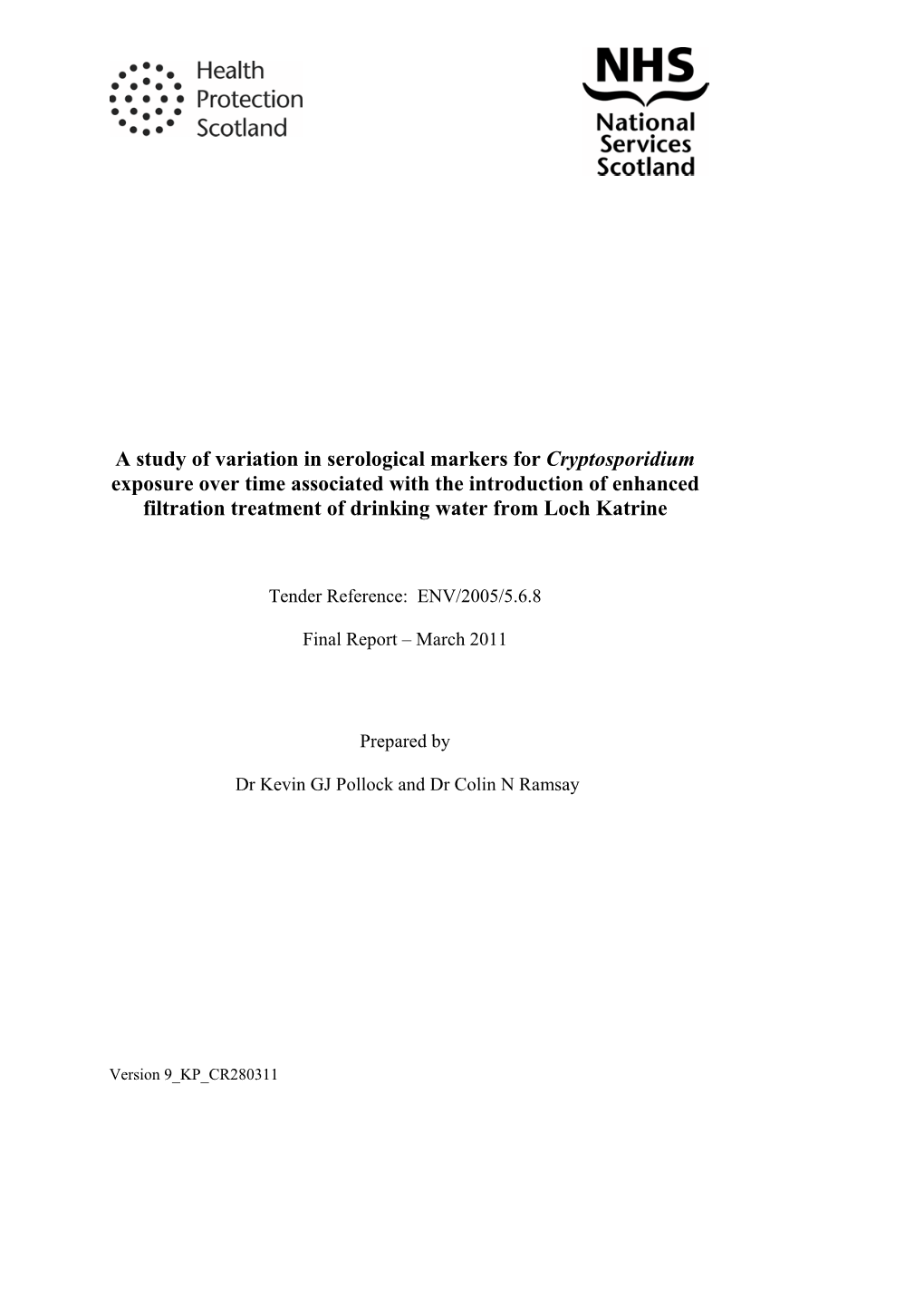 A Study of Serological Markers for Cryptosporidium Exposure