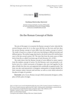 On the Roman Concept of Natio