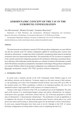 Aerodynamic Concept of the UAV in the Gyrodyne Configuration
