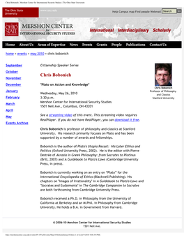 Chris Bobonich | Mershon Center for International Security Studies | the Ohio State University