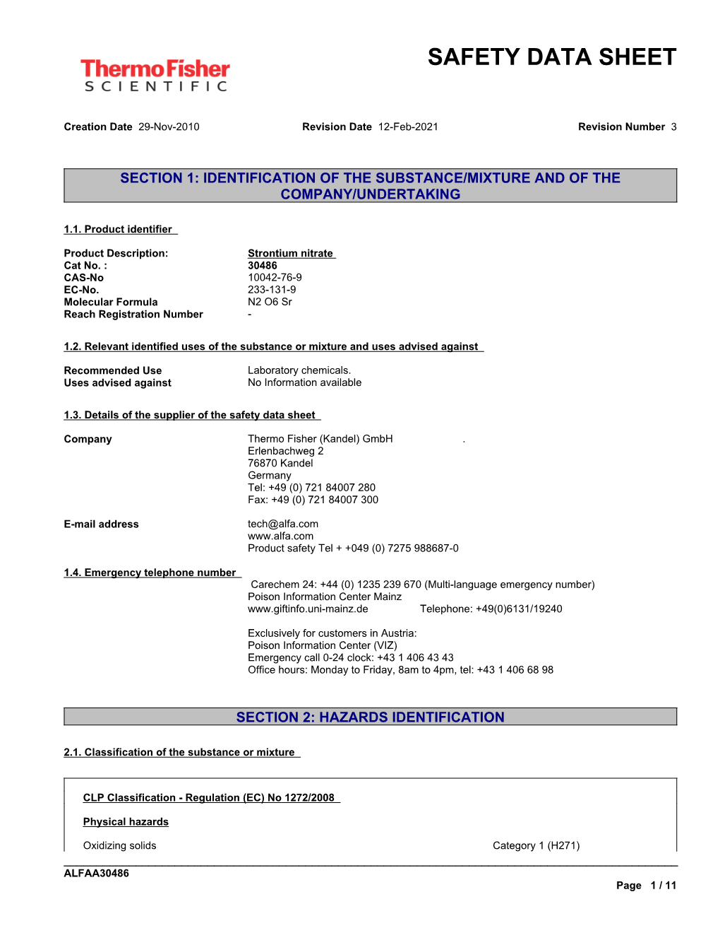 Safety Data Sheet