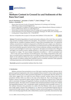 Methane Content in Ground Ice and Sediments of the Kara Sea Coast