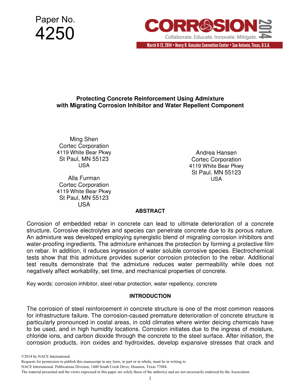 Protecting Concrete Rebar Using Admixture with Migratory Corrosion Inhibitor and Water Repellent