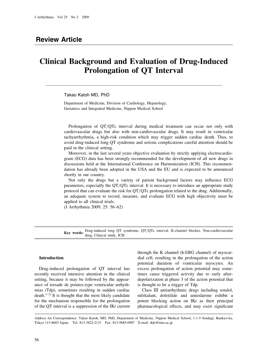 Clinical Background and Evaluation of Drug-Induced Prolongation of QT Interval