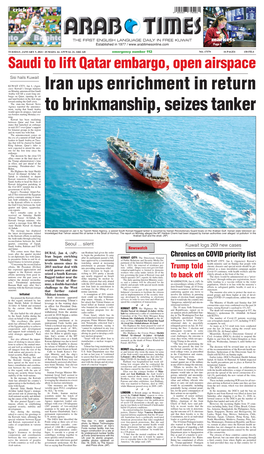 Iran Ups Enrichment in Return to Brinkmanship, Seizes Tanker