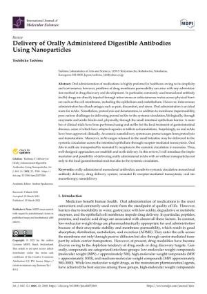 Delivery of Orally Administered Digestible Antibodies Using Nanoparticles