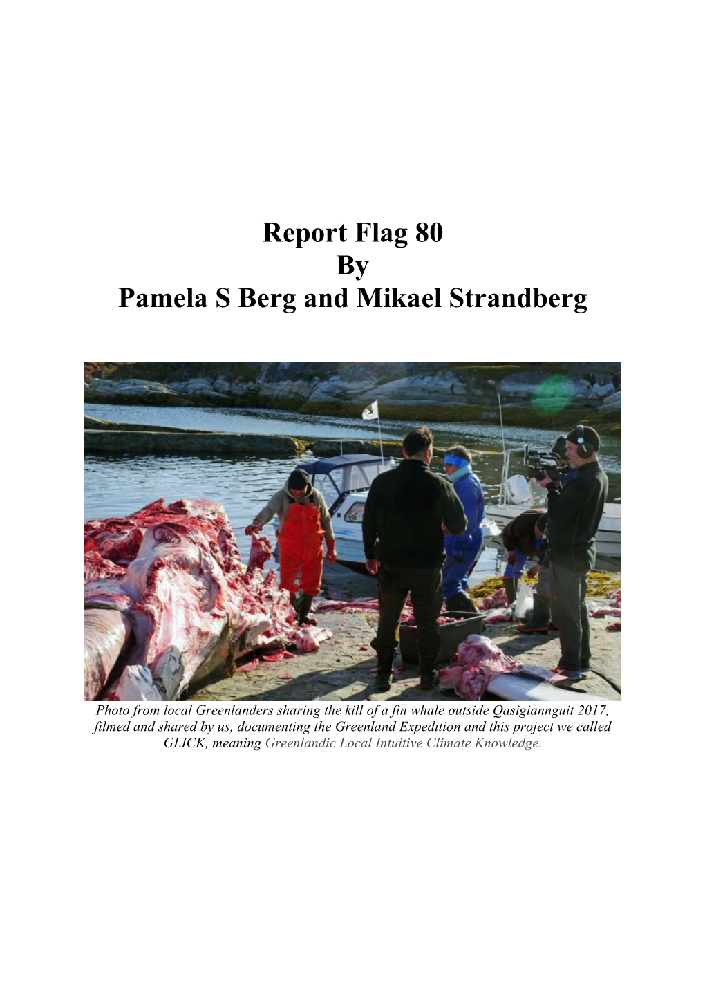 Report Flag 80 by Pamela S Berg and Mikael Strandberg