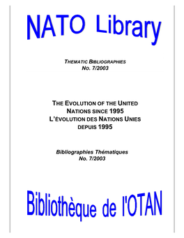 Bibliographies Thématiques No. 7/2003 NO. 7/2003