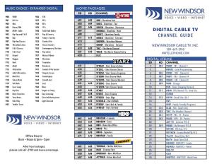 Digital Cable Tv Channel Guide