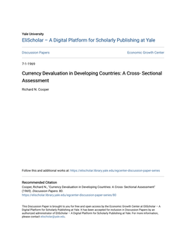 Currency Devaluation in Developing Countries: a Cross- Sectional Assessment