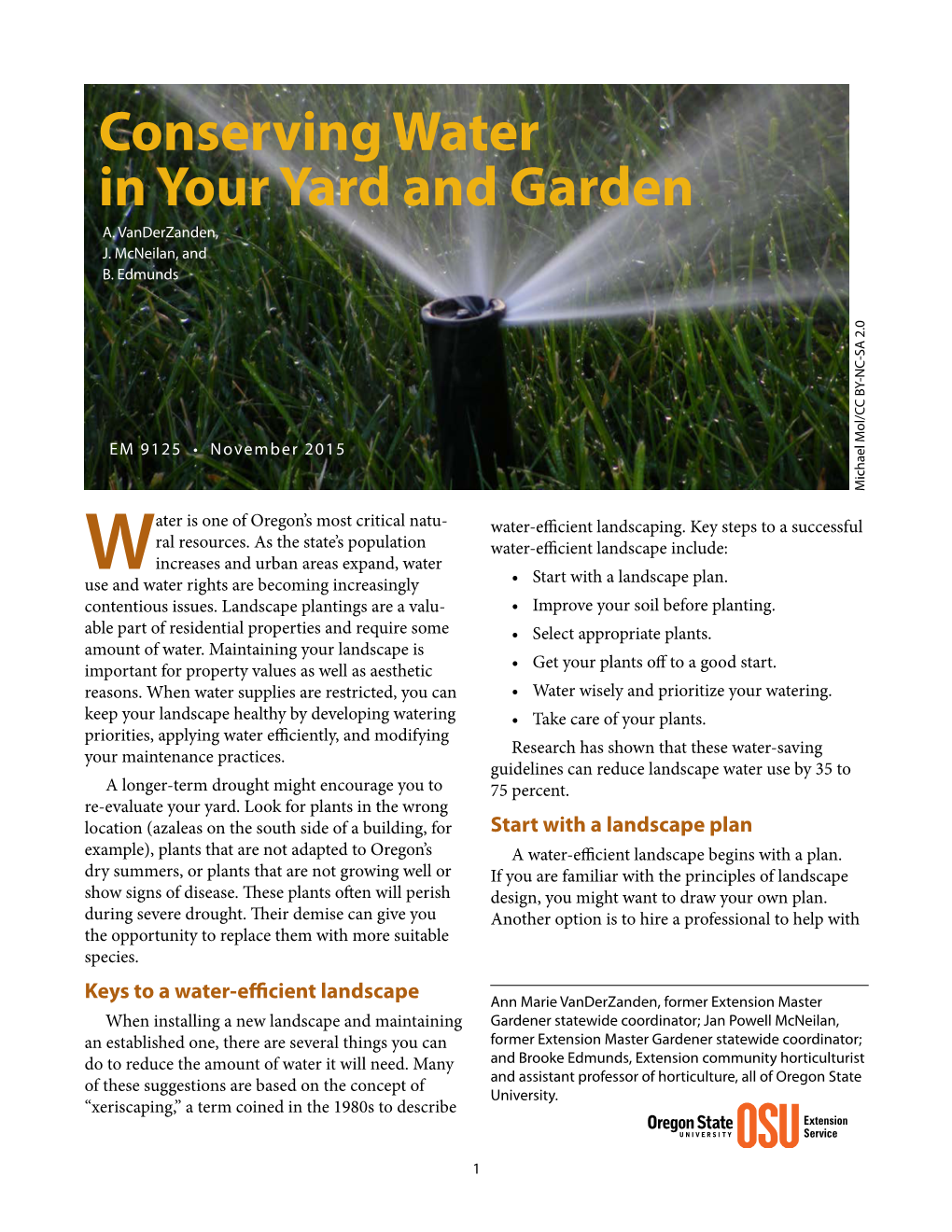 Conserving Water in Your Yard and Garden A