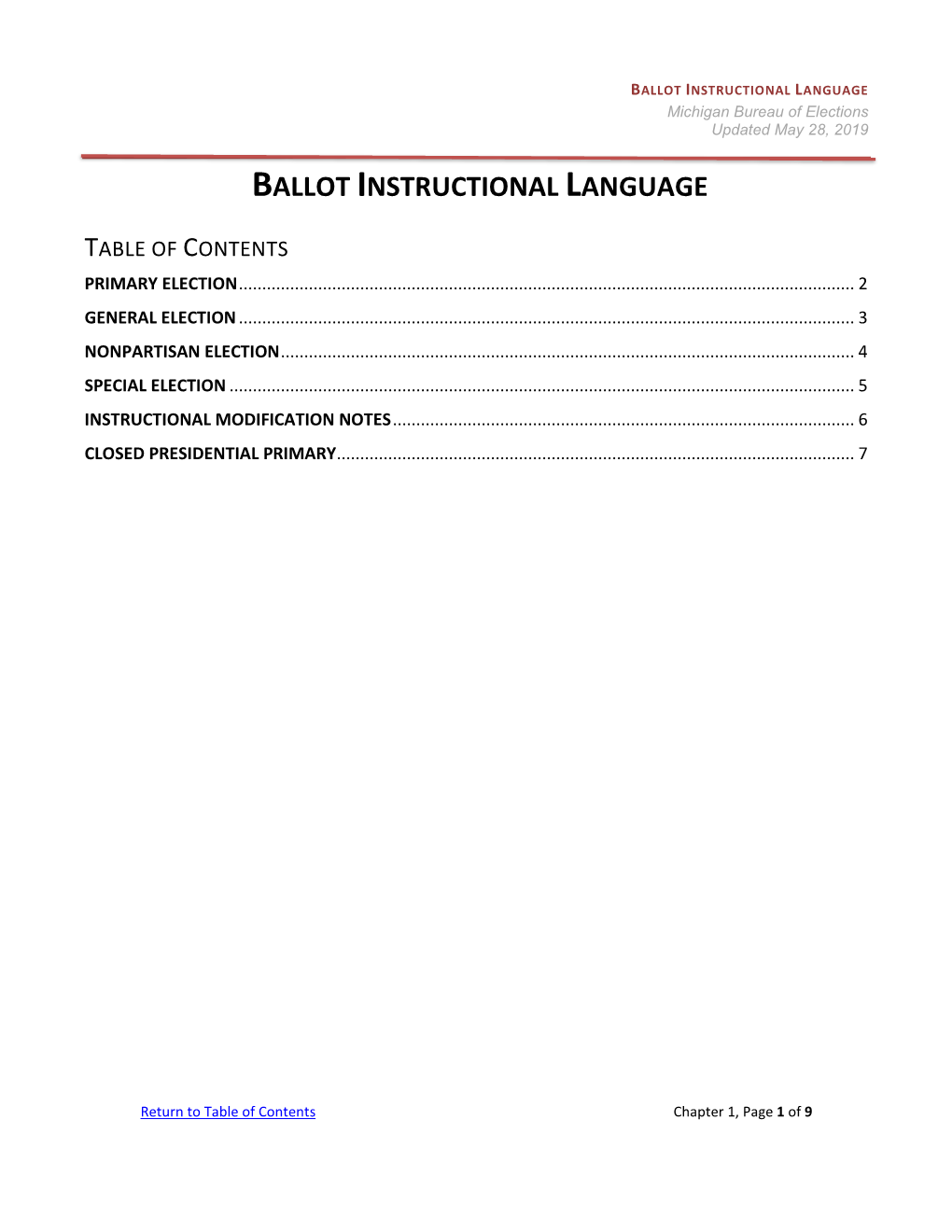 Mandated Ballot Marking Instructions