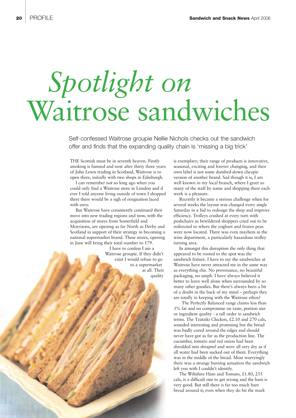 Spotlight on Waitrose Sandwiches