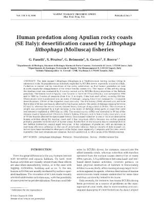 Human Predation Along Apulian Rocky Coasts (SE Italy): Desertification Caused by Lithophaga Lithophaga (Mollusca) Fisheries