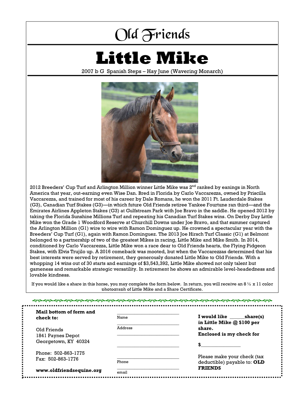 Little Mike 2007 B G Spanish Steps – Hay June (Wavering Monarch)