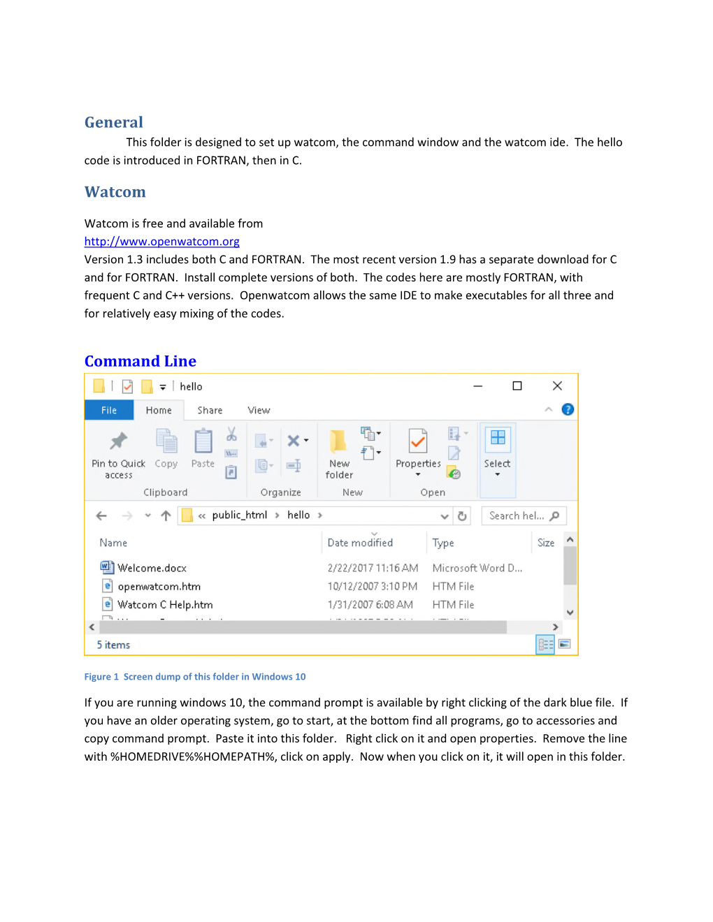 General Watcom Command Line