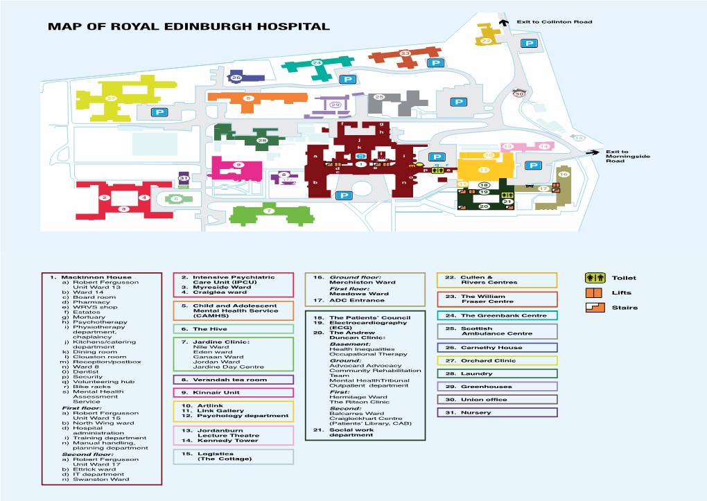 Map of Royal Edinburgh Hospital Map of Royal