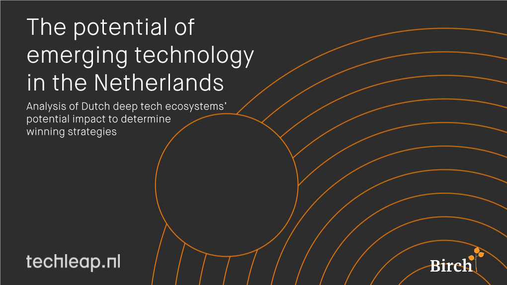 Winning Strategies for Dutch Deep Tech