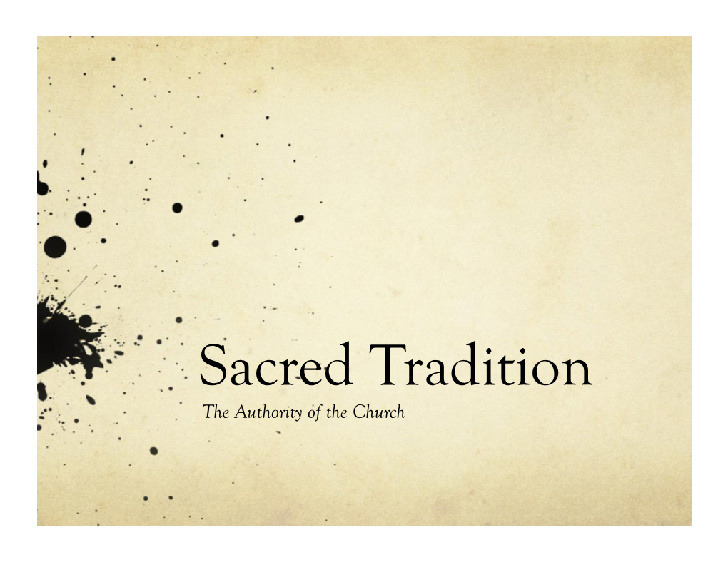 Sacred Tradition