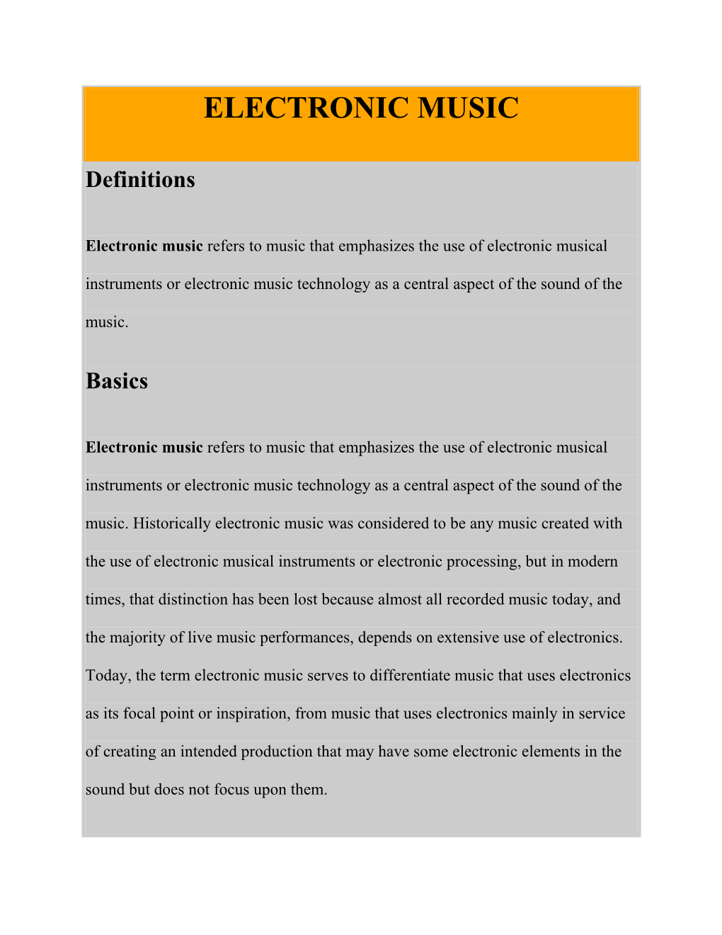 Electronic Music