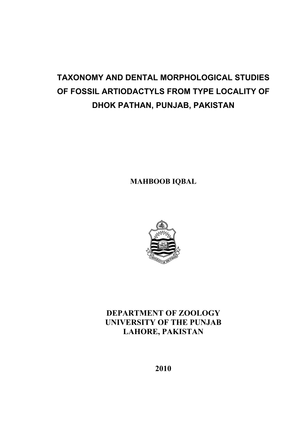Taxonomic Studies on Fossil Remains of Ruminants from Tertiary