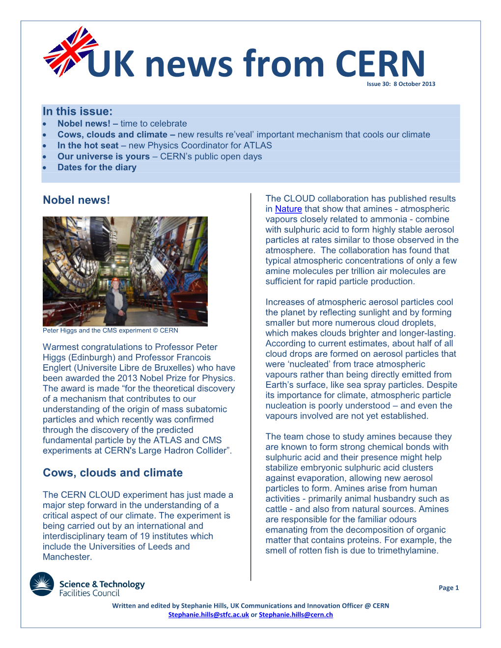 UK News from CERN Issue 30: 8 October 2013