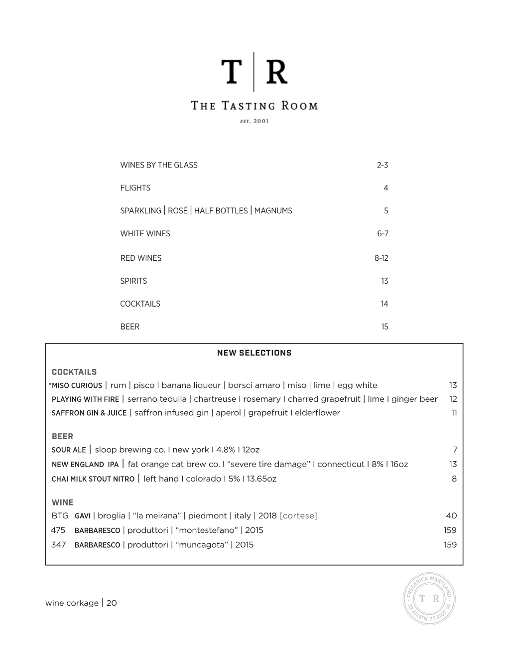 Magnums 5 White Wines 6-7 Red Wines 8-12 Spirits 13