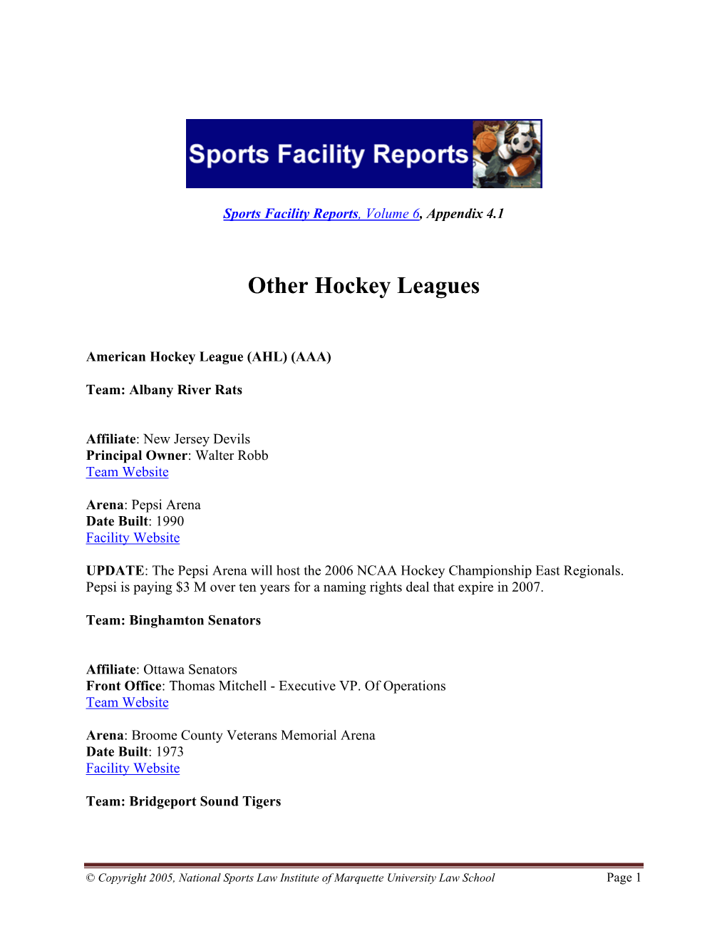 Other Hockey Leagues