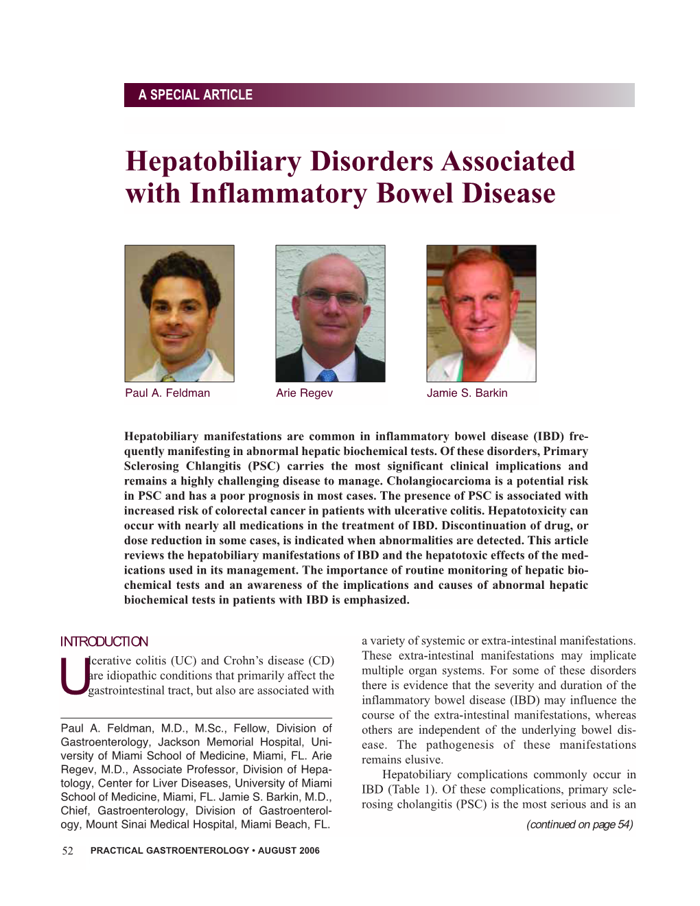 Hepatobiliary Disorders Associated with Inflammatory Bowel Disease