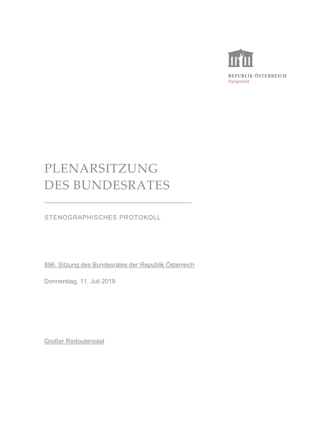 Stenographisches Protokoll Der 896. Sitzung / PDF, 2199 KB