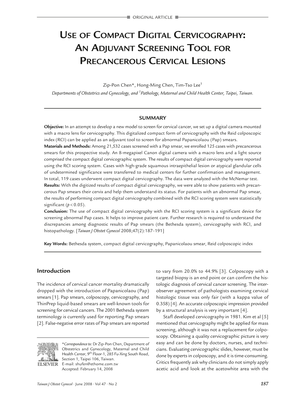 An Adjuvant Screening Tool for Precancerous Cervical Lesions