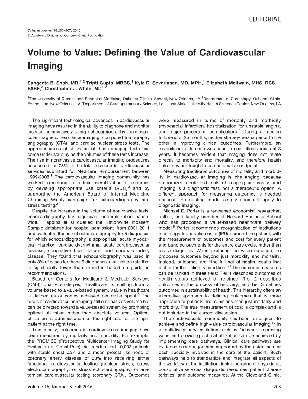 Defining the Value of Cardiovascular Imaging