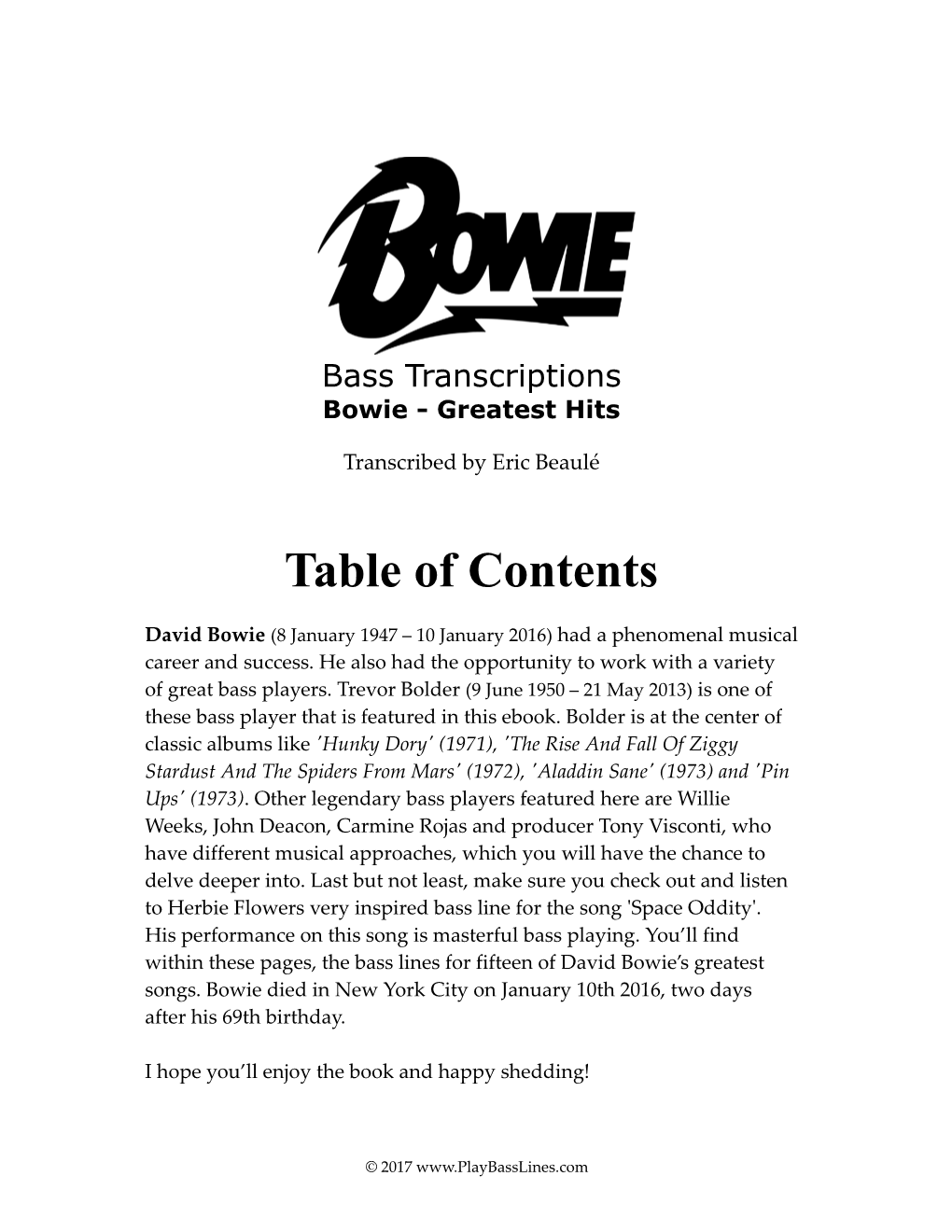 Table of Contents