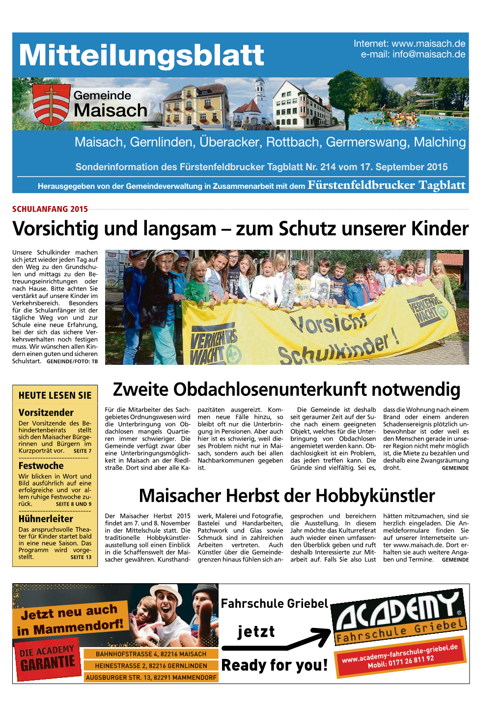 Mitteilungsblatt E-Mail: Info@Maisach.De Wusstensie Schon? Gemeinde Maisach