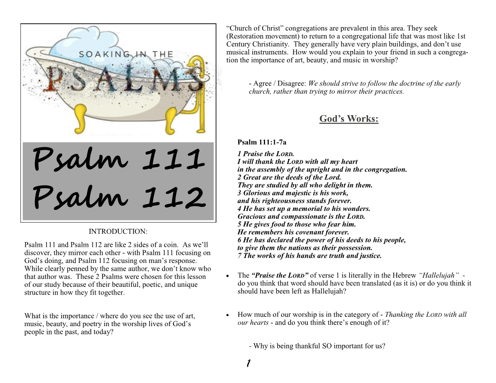 Psalm 111 Psalm