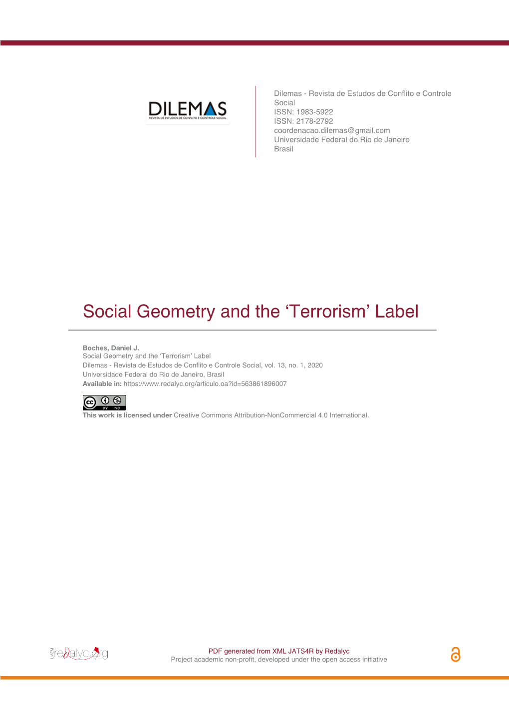 Social Geometry and the 'Terrorism' Label