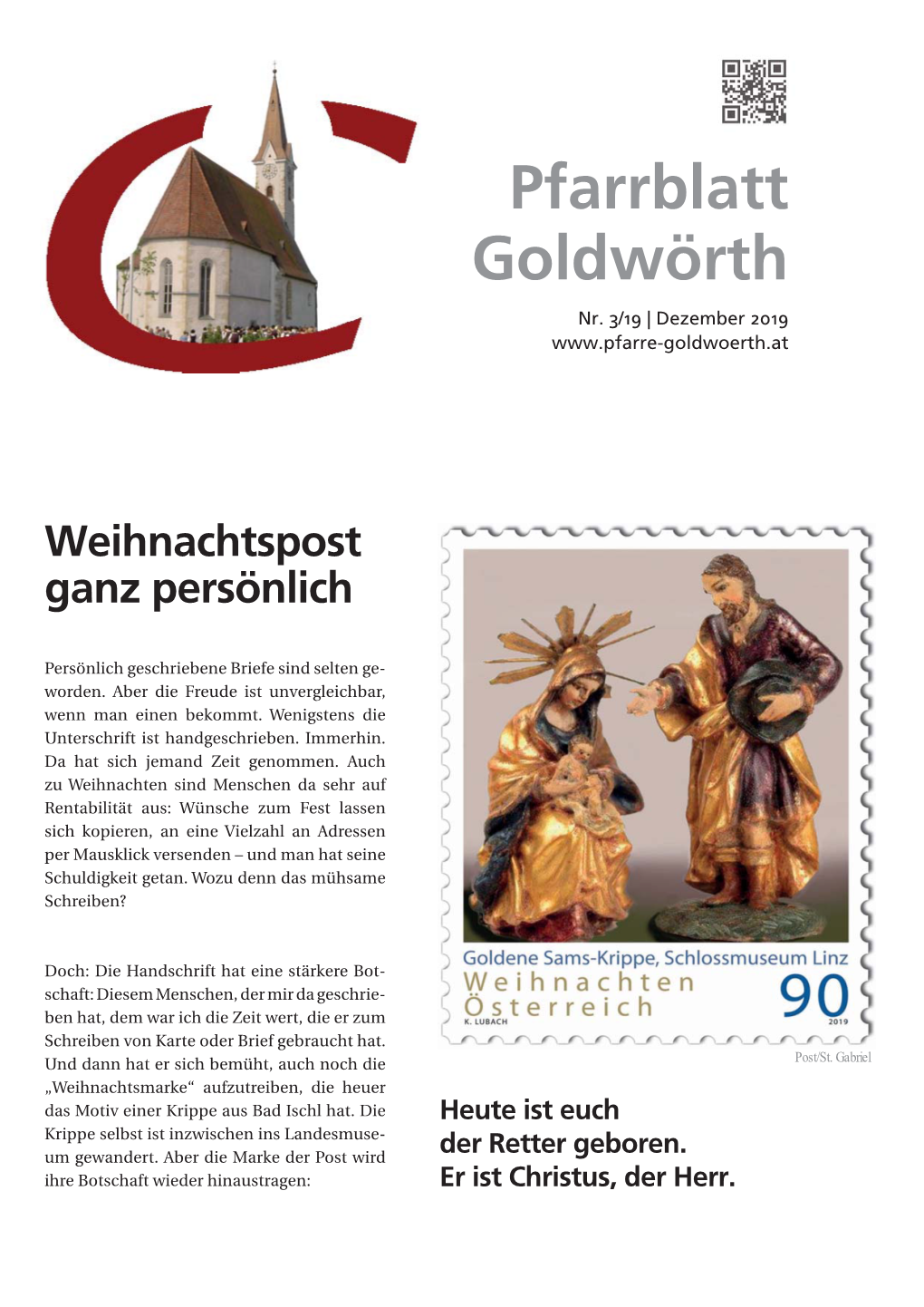 Pfarrblatt Goldwörth Ausgabe Dezember 2019