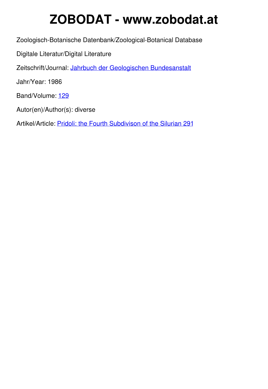 Gisch-Botanische Datenbank/Zoological-Botanical Database