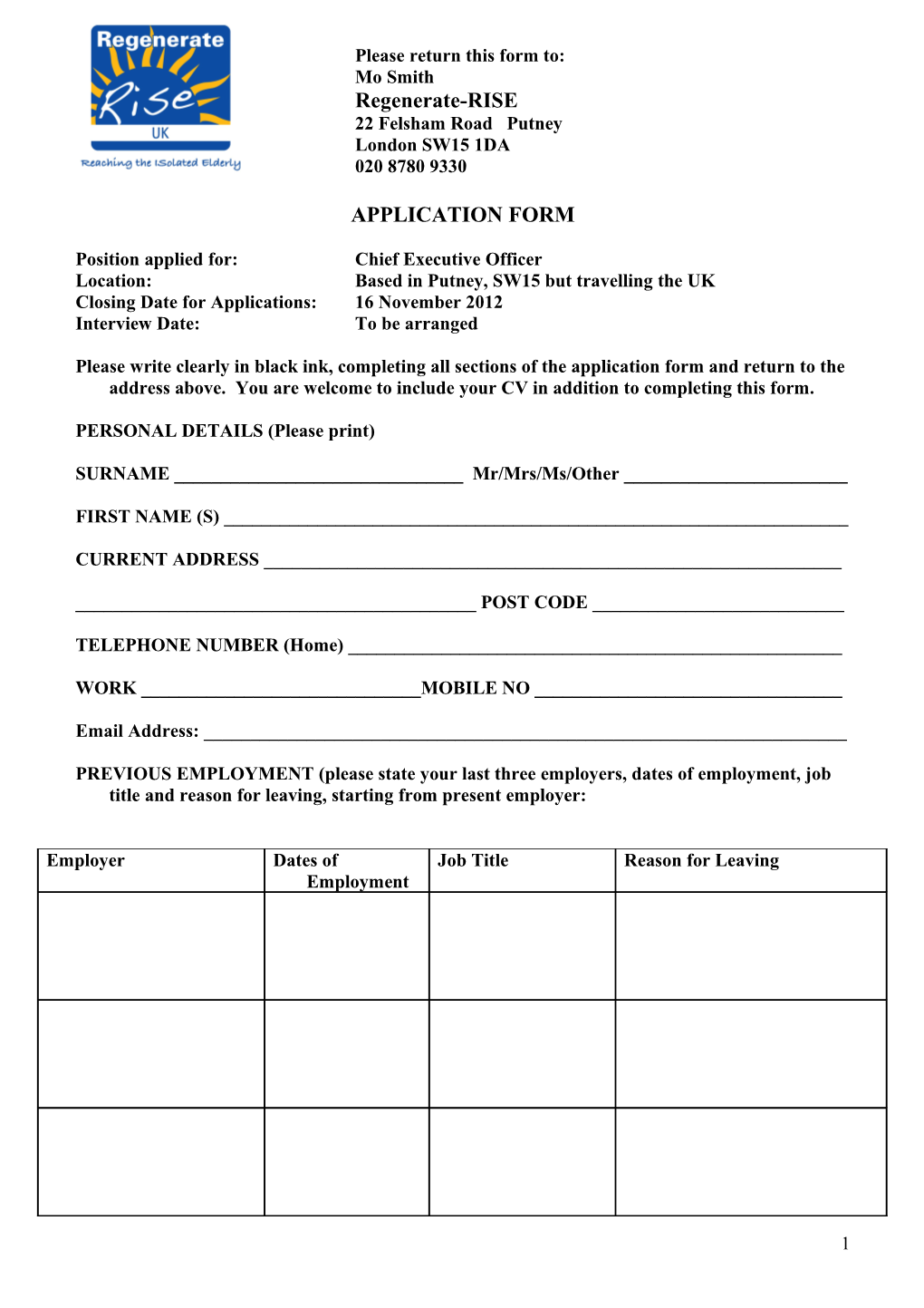 Please Return This Form To