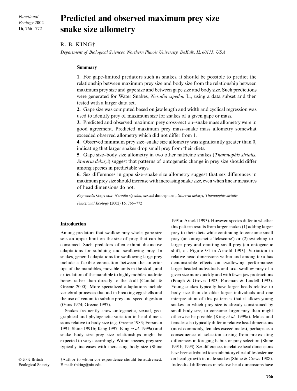 Predicted and Observed Maximum Prey Size – Snake Size Allometry