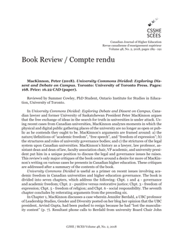 Book Review / Compte Rendu