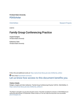 Family Group Conferencing Practice