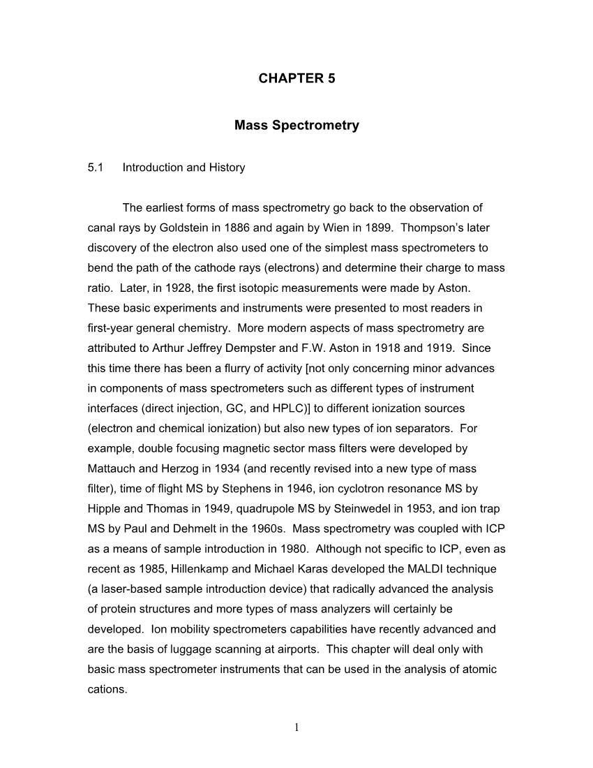 CHAPTER 5 Mass Spectrometry