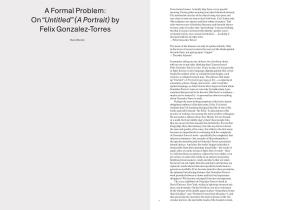 A Formal Problem: on “Untitled” (A Portrait) by Felix Gonzalez-Torres