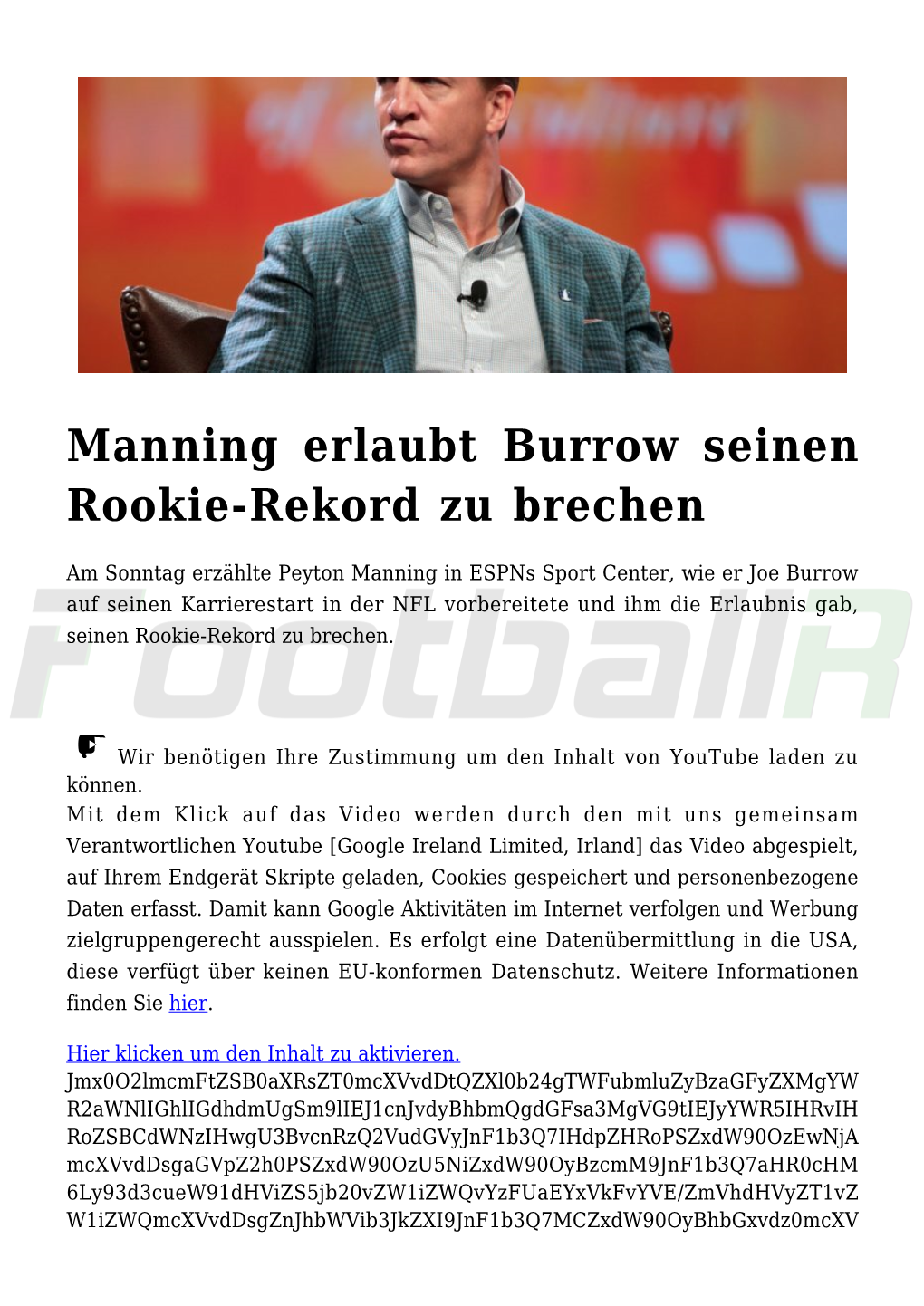 Manning Erlaubt Burrow Seinen Rookie-Rekord Zu Brechen