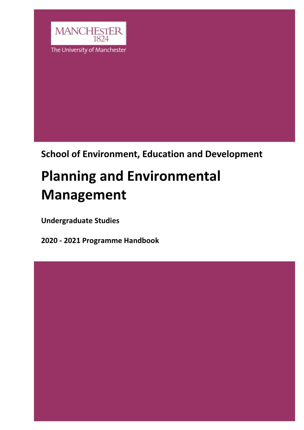 Planning and Environmental Management