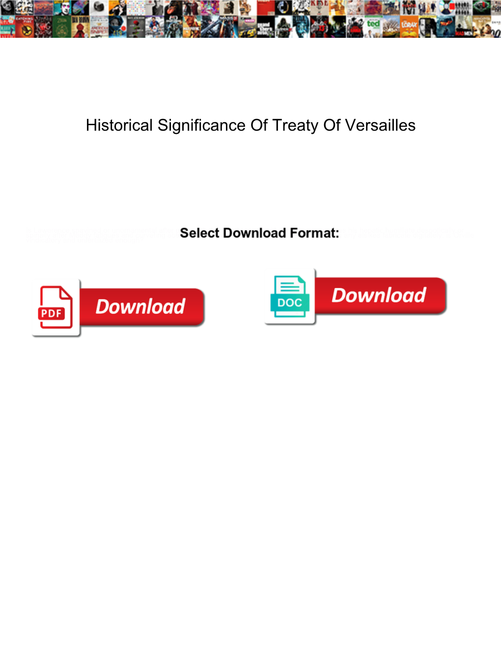 Historical Significance of Treaty of Versailles