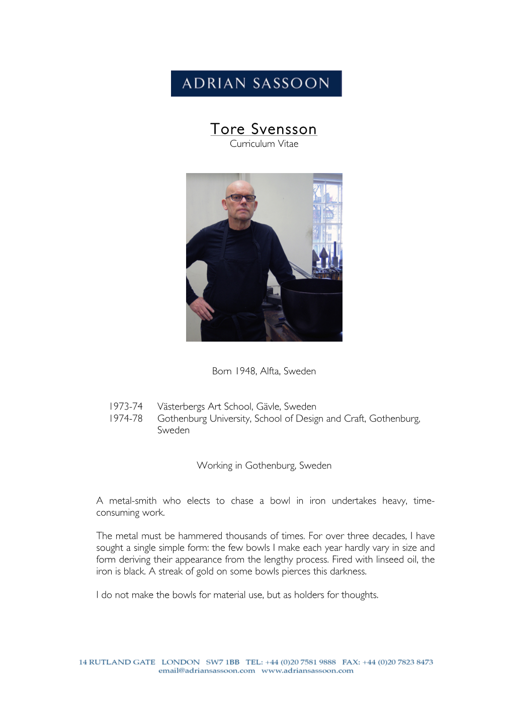 Svensson T Biography