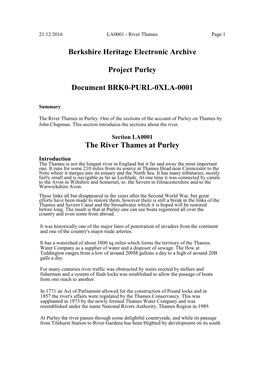 Berkshire Heritage Electronic Archive Project Purley Document BRK0