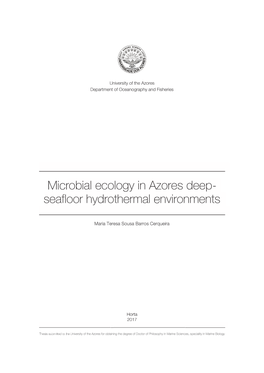 Microbial Ecology in Azores Deep-Seafloor Hydrothermal